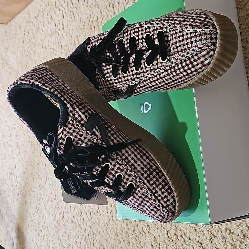 Tretorn Plaid Nylite Plus Bold Shoes Size 7.5 New - Picture 4 of 14